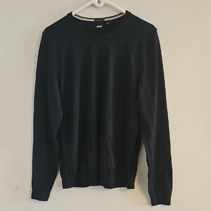 Boss Men's Black Crewneck Sweater